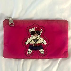 PRADA Ultra rare, limited edition magenta, teddy bear with sunglasses pouch!